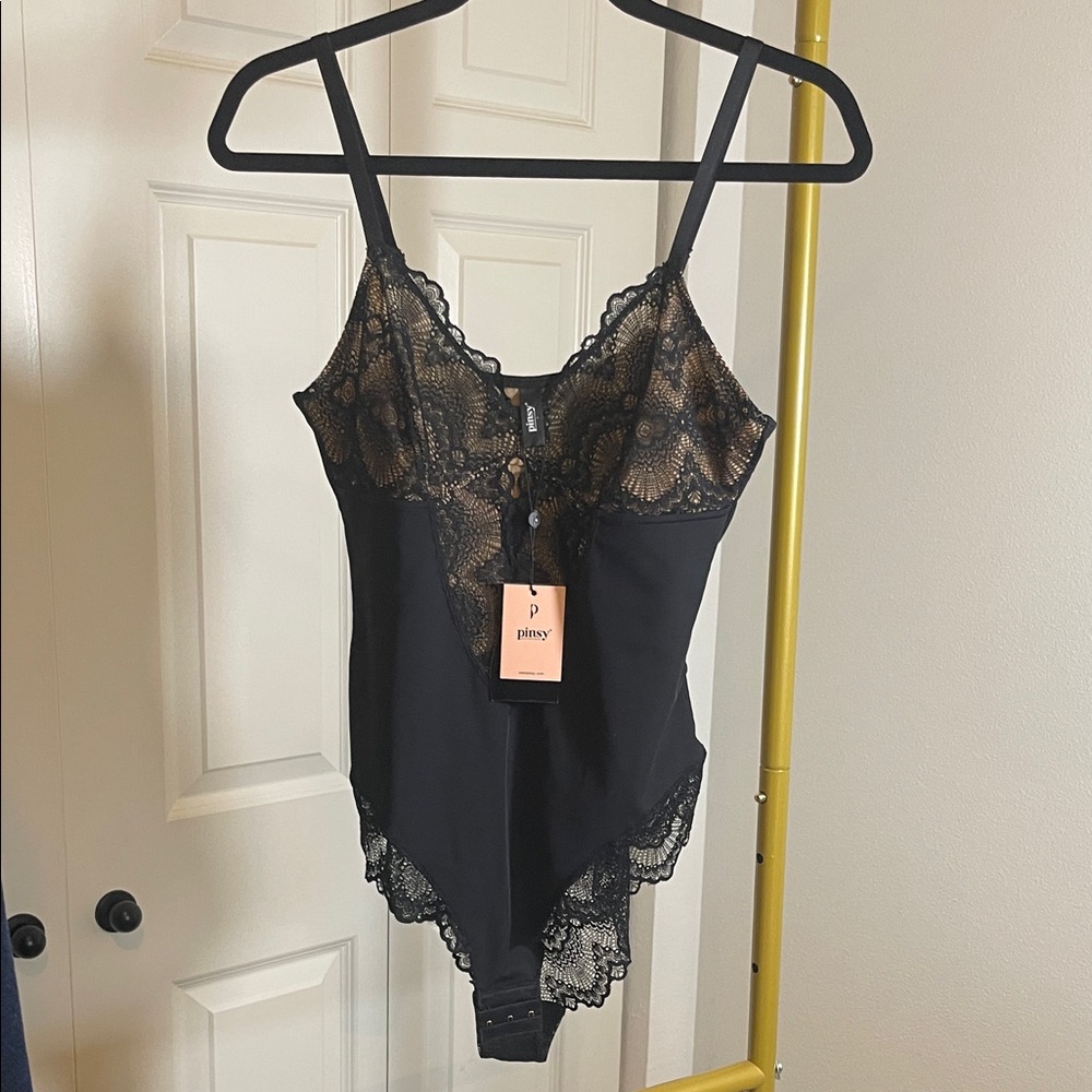 Pinsy Black Lace Bodysuit